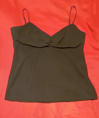 Top H&M Negro Gasa Elástica Talla 46