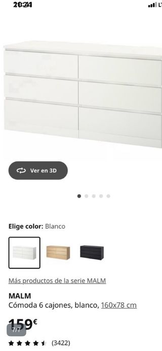 Cajonera IKEA MALM Negra