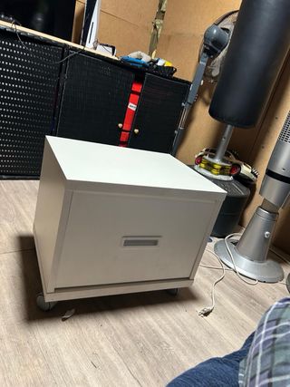 Cajonera de escritorio blanca con ruedas 50x43x40