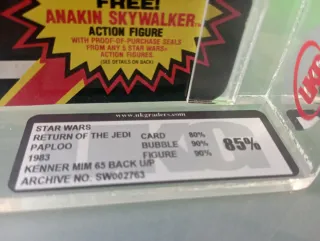 Paploo Vintage ROTJ MOC Madein Mexico 79back UKG85