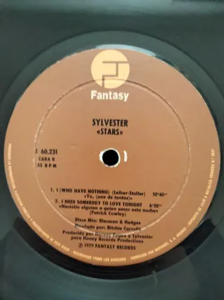 Vinilo LP Sylvester - Stars  R&B Soul (1979)