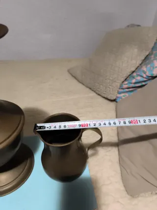 Set 2 Jarras Cobre Antiguas Con Asa