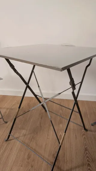 Mesa y 2 Sillas Terraza Hierro Plegables