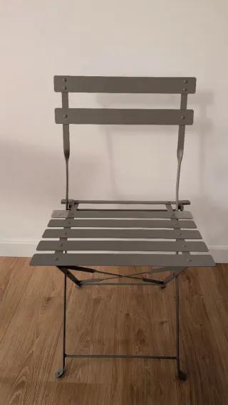 Mesa y 2 Sillas Terraza Hierro Plegables