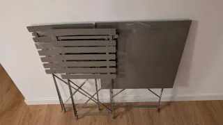 Mesa y 2 Sillas Terraza Hierro Plegables