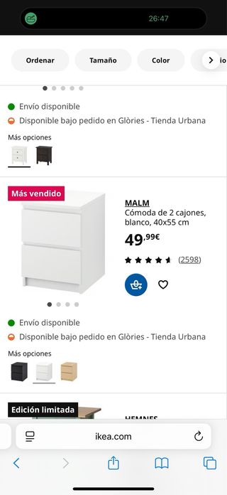 Mesita de noche blanca