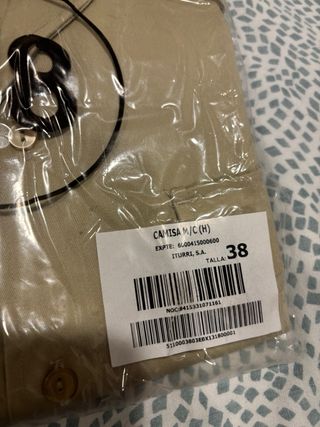 Camisa M/C ITURRI Talla 38 Beige
