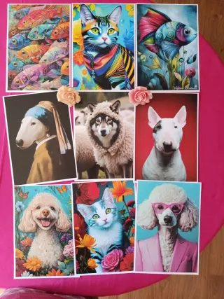 4x12€ Láminas animales divertidos