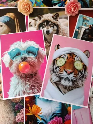 4x12€ Láminas animales divertidos