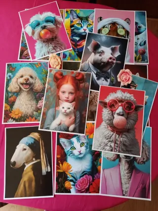 4x12€ Láminas animales divertidos