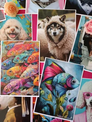 4x12€ Láminas animales divertidos