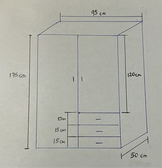 Armario de madera color beige y marrón