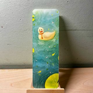 Marcapáginas de pato en estanque