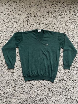 Jersey Lacoste Lana Verde Bosque Vintage Talla M