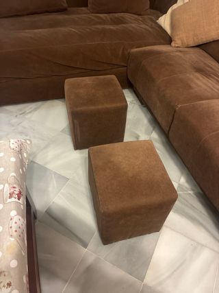 Sofá modular marrón tela