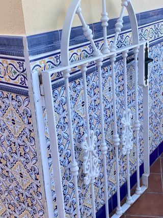 Verja de terraza o jardín blanca