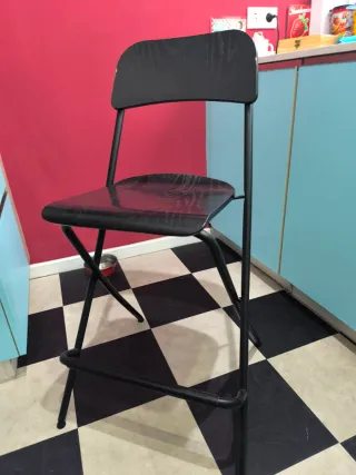 2 Taburetes Ikea Plegables Negros