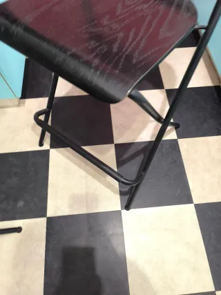 2 Taburetes Ikea Plegables Negros