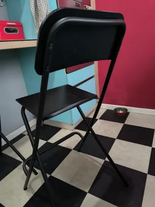 2 Taburetes Ikea Plegables Negros