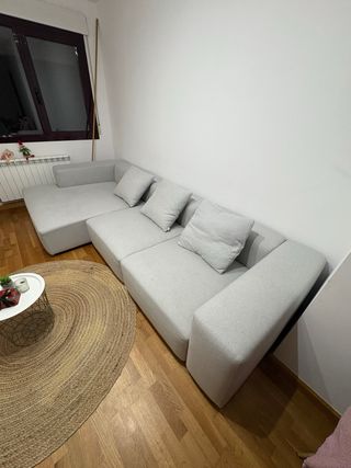 Chaise Longue izquierdo modular gris 4 plaza Sklum