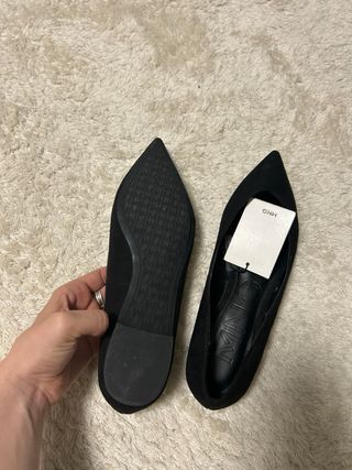 Manoletinas Mango Negras Punta de pico