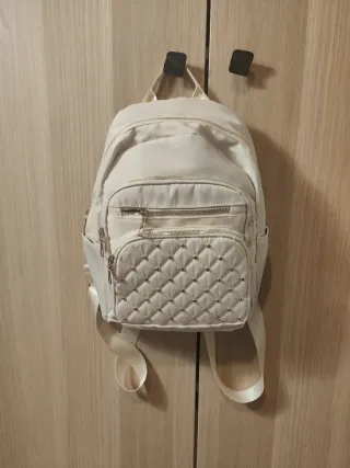 Mochila Nylon Blanca Acolchada