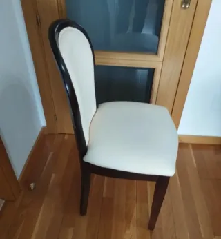 6 Sillas Comedor Polipiel Blanca