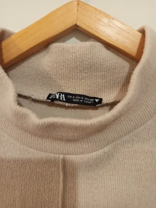 Vestido Zara punto beige talla S