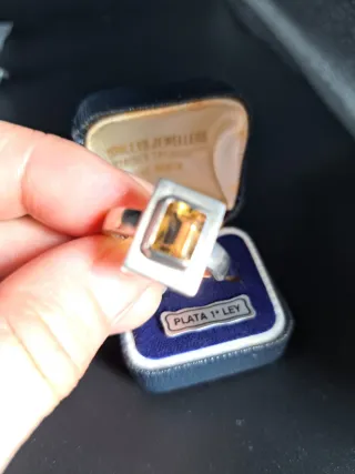 Anillo Vintage Plata Ley y Citrino