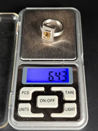 Anillo Vintage Plata Ley y Citrino