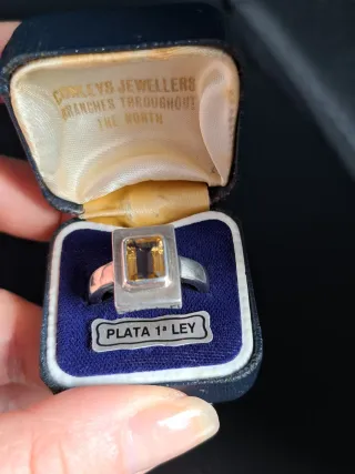 Anillo Vintage Plata Ley y Citrino