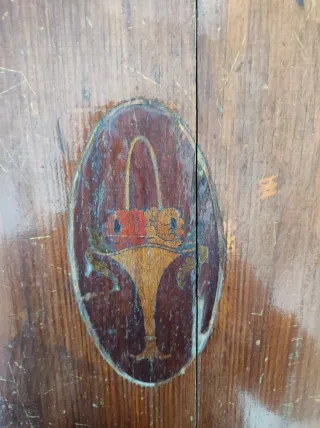 Arcón vintage 100x96x56 cm marquetería