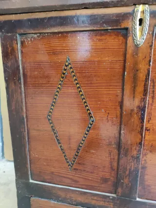 Arcón vintage 100x96x56 cm marquetería