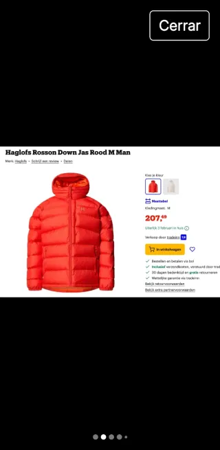 Chaqueta HAGLOFS Plumas Naranja 600cuins