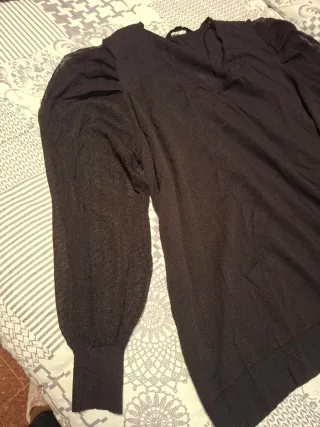 Jersey negro manga abullonada 3XL