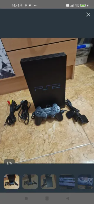 Consola PlayStation 2 Negra con 2 Mandos