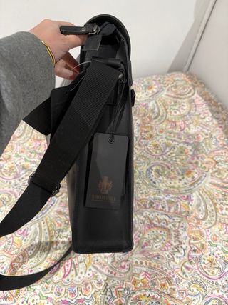 PORTADOCUMENTOS  piel Leonhard Heyden negra NUEVA