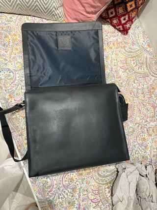 PORTADOCUMENTOS  piel Leonhard Heyden negra NUEVA