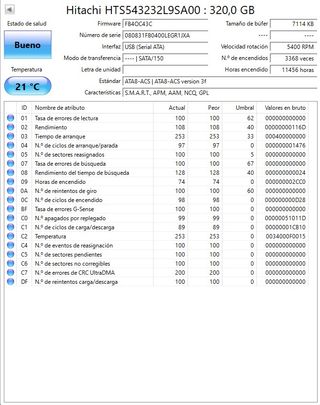 Disco Duro Hitachi 320GB SATA 2.5"