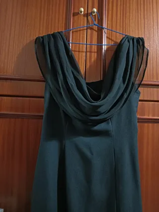 Vestido largo  fiesta tirantes gasa negro