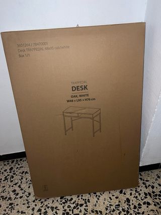 Escritorio TRAPPEDAL Roble y Blanco