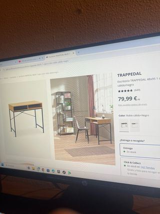 Escritorio TRAPPEDAL Roble y Blanco