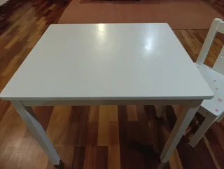 Mesa y Silla Infantil Ikea Blanca