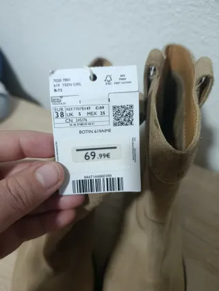 Botas Mango Beige Talla [Talla] 38 Nuevas