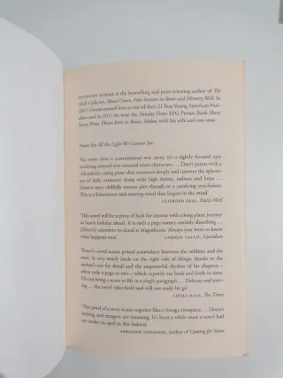 Libro All The Light We Cannot See -Premio Pulitzer