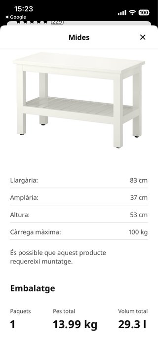 Recibidor Impecable Ikea. Junto o separado.