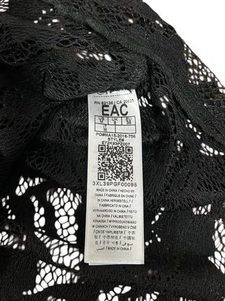 Abito lungo nero in pizzo Guess