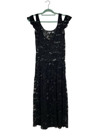 Abito lungo nero in pizzo Guess