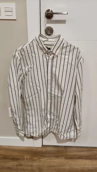 Camisa Mango Rayas Azul y Blanca