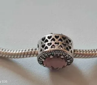 Charm Pandora Radiant Hearts Cristallo Rosa Cipria